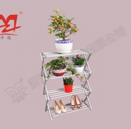 交叉折疊式鋁合金置物架(四層)
